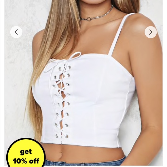 forever 21 lace up crop top